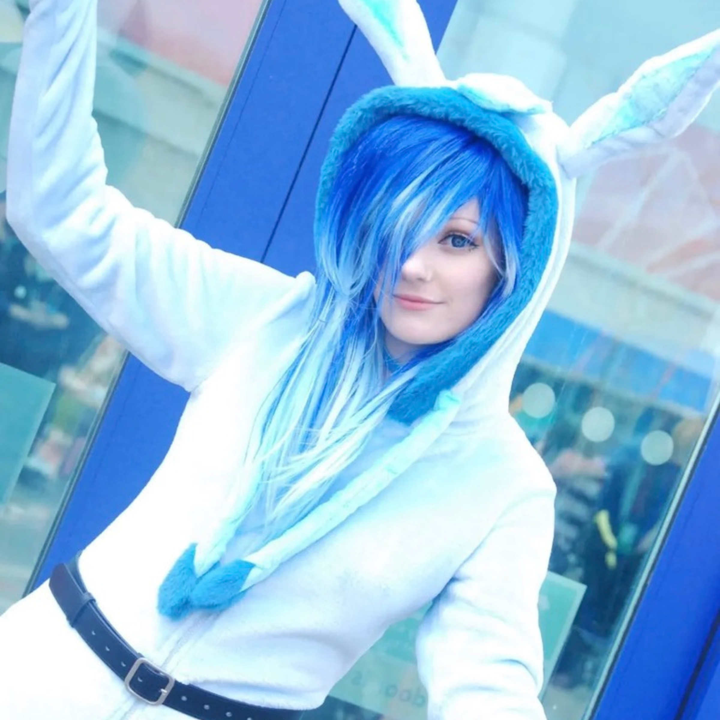 Blue Scene Wig – Long Layered Cut with Side Bangs, Emo Alternative Hairstyle
